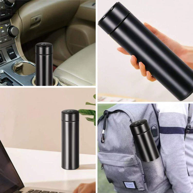 Temperature Display Indicator Insulated Stainless Steel Hot &amp; Cold Flask Bottle (Random Color) (500 ML )