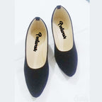 Ladies Velvet Pump Shoes – Comfortable 2 Inch Heel Casual & Party Wear Stylish Coat Pumps for Women