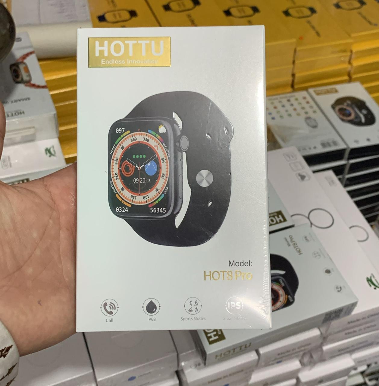 HOTTU Smart Watch Hot 8 Pro ⌚ | 2.02" HD IPS LED Display | Water Resistant | Heart Rate & Music Control | Android Compatible