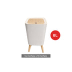 Royal's 8L Modern Nordic Trash Bin with Push Mechanism & Elevated Legs