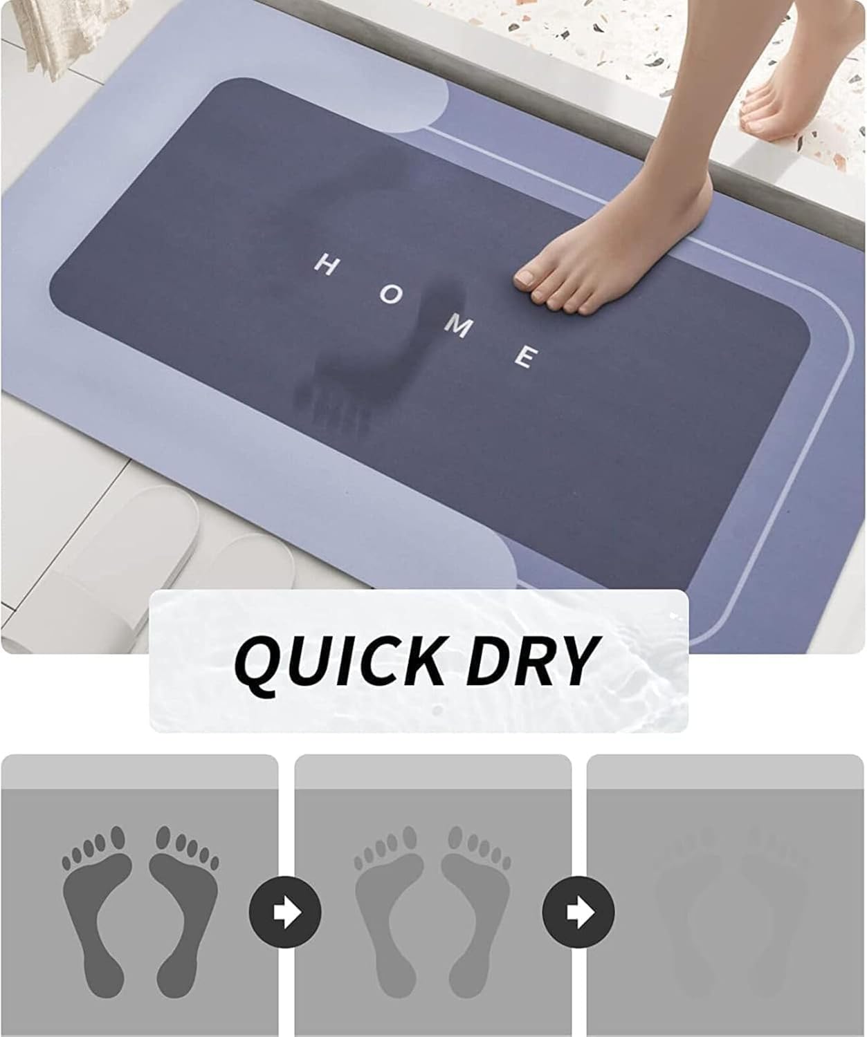 Best Quality Quick-Dry Non-Slip Home Mat – Absorbent, Washable Square Floor Mat for Bathroom, Kitchen &amp; Entryway - Random Color