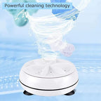Portable USB Travel Washer | Ultrasonic Rotating Turbine Washing Machine for Socks Underwear Dishes Clothes
