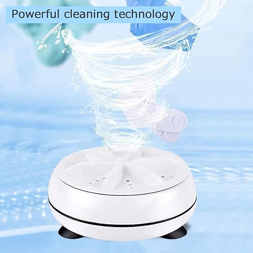 Portable USB Travel Washer | Ultrasonic Rotating Turbine Washing Machine for Socks Underwear Dishes Clothes