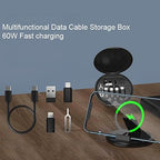 Multifunctional Data Cable Set 60W Fast Charging Cable for Android &amp; Iphone (Random color)