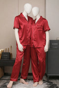 Couple Matching Pajama Set – Short Sleeve Top & Long Pants | SKU DC-C002 ~ (4Pcs)