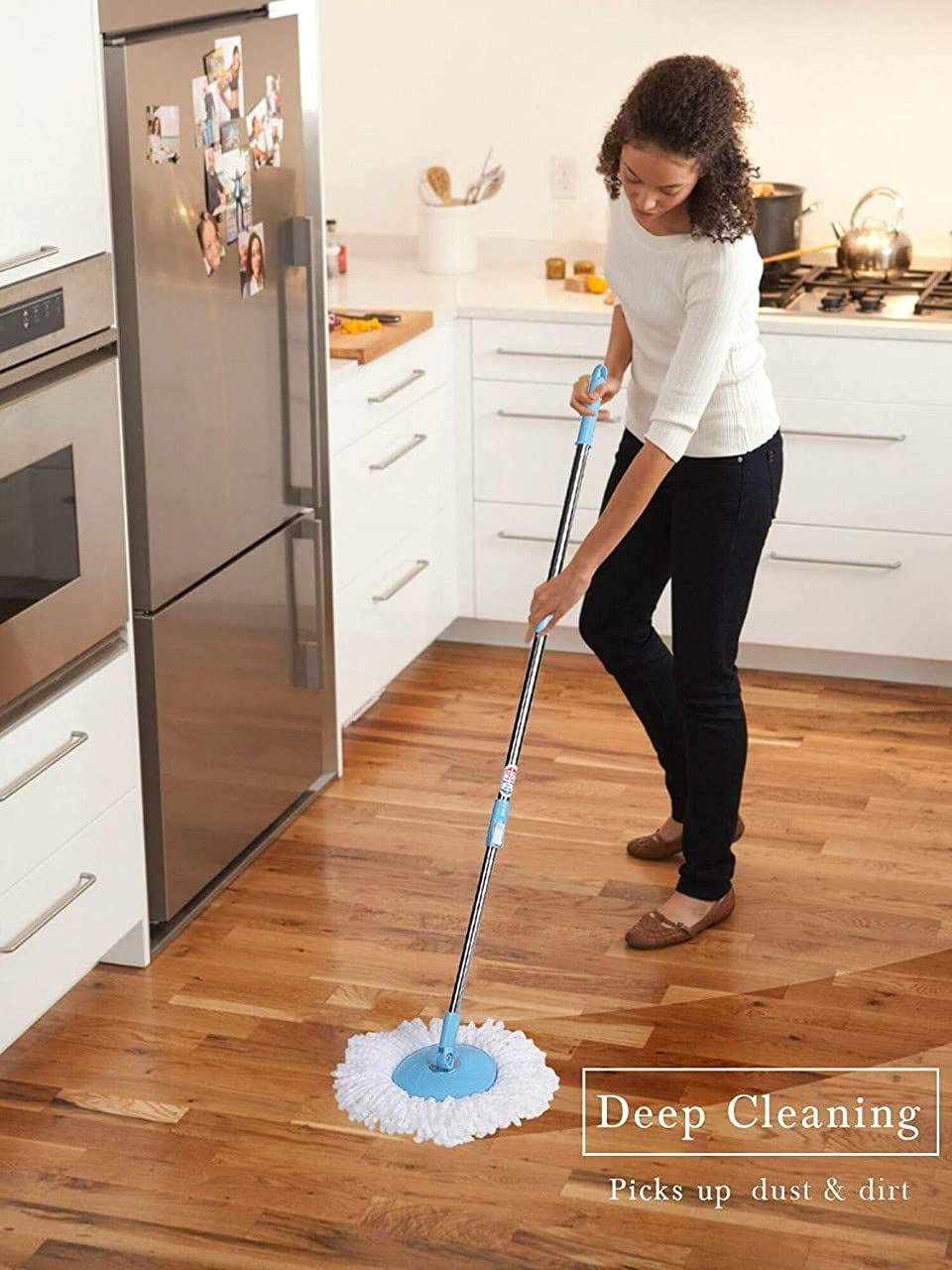 360 Degree Rotating Spin Mop - Original Replacement Parts for Home, Kitchen &amp; Bathroom Cleaning spin mop  ( Random Color )