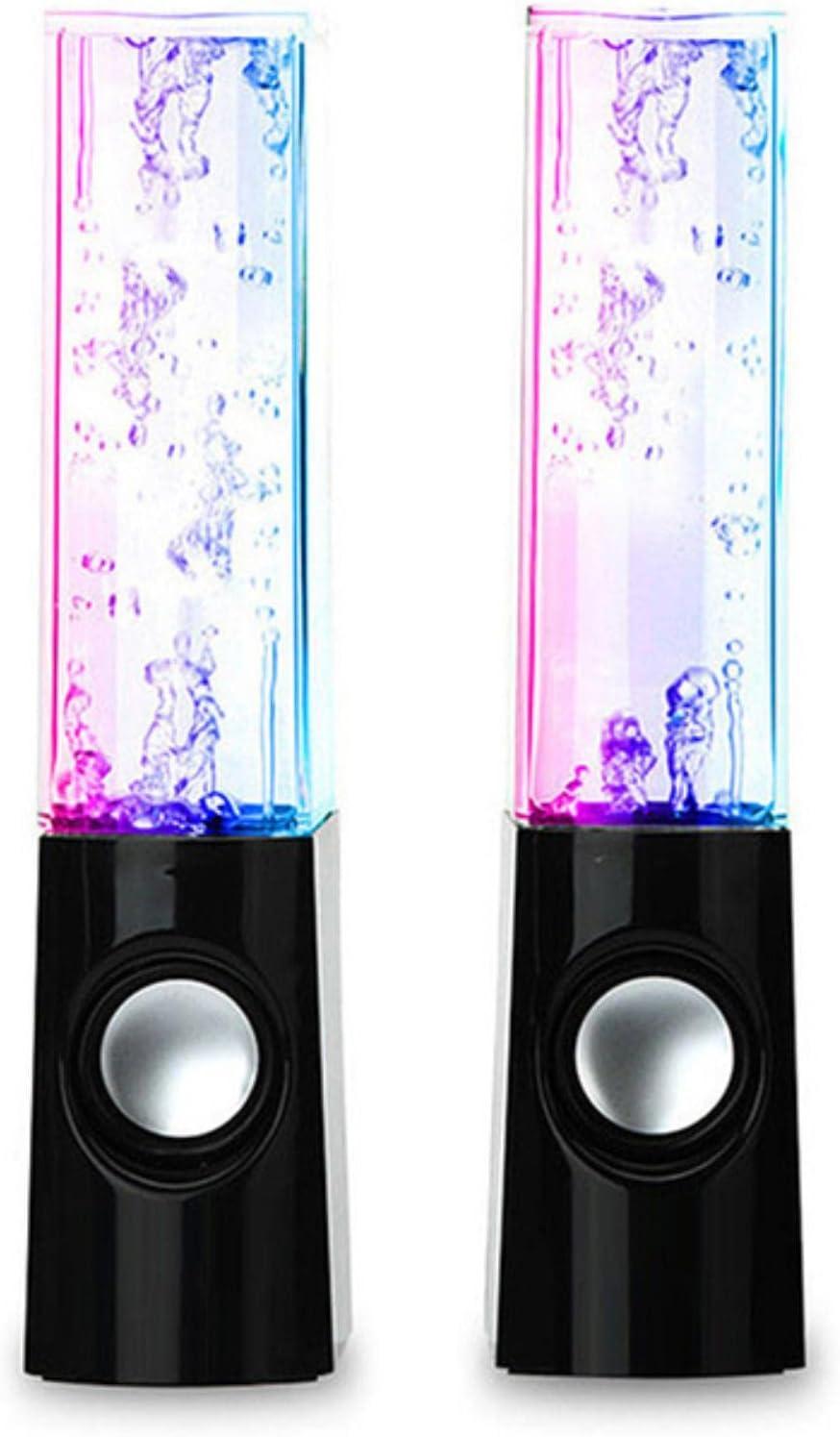 Water Dancing LED Speakers – Colorful Fountain Music Speaker with 3D Sound | USB Powered Portable Desktop Speaker (Random Color)