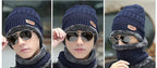Head &amp; Neck Cap Beanies Combo - woolen winter beanie cap with neck warmer muffler for men and women