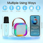 K12 Wireless Audio Microphone Bluetooth Speaker Portable Stereo Speaker Bluetooth Speaker Karaoke Speaker with Mic (random color)