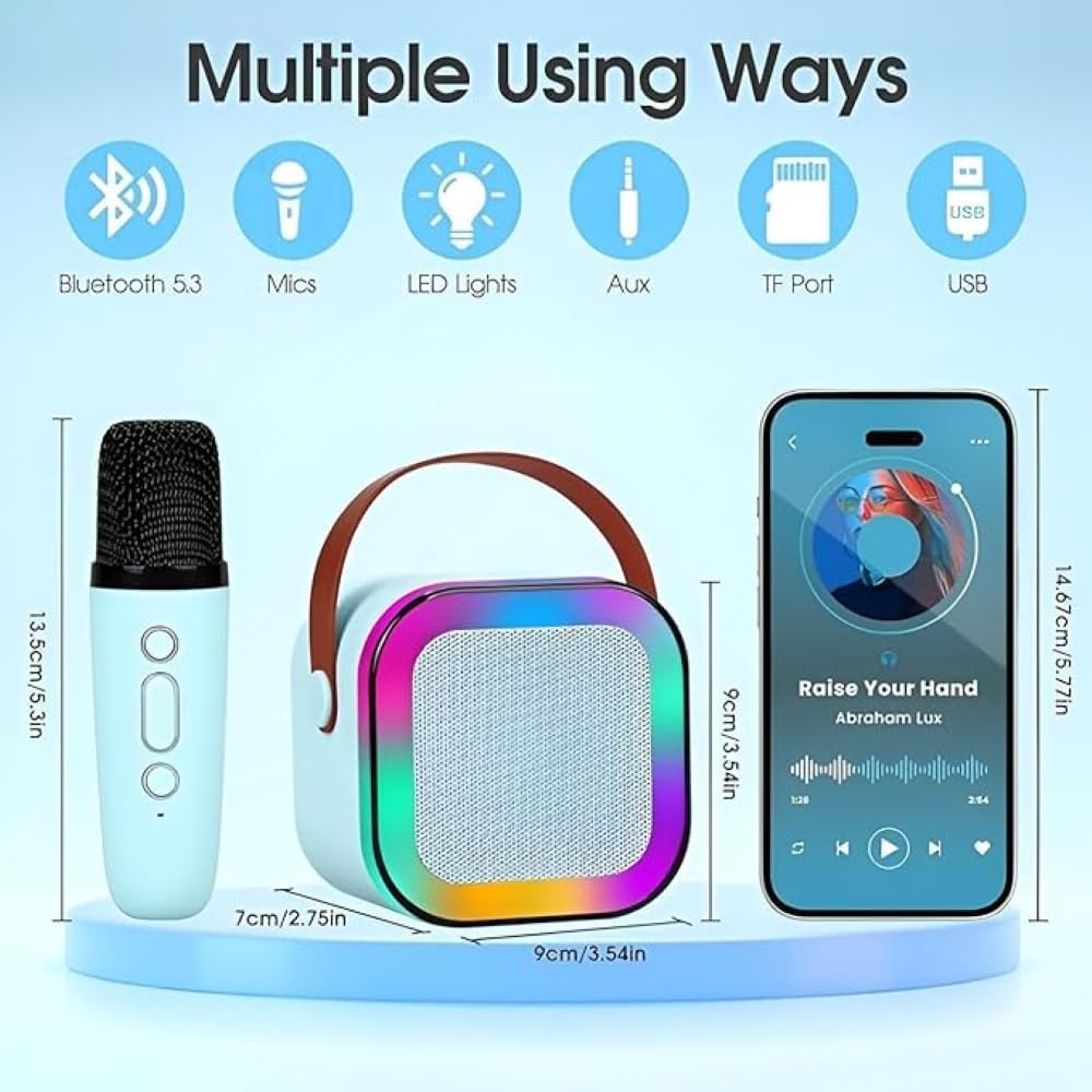 K12 Wireless Audio Microphone Bluetooth Speaker Portable Stereo Speaker Bluetooth Speaker Karaoke Speaker with Mic (random color)