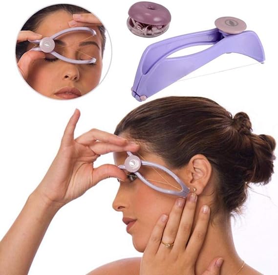 Eyebrow Threading Tool – Modern Plastic Cotton Facial &amp; Body Hair Remover for Women - Random Color