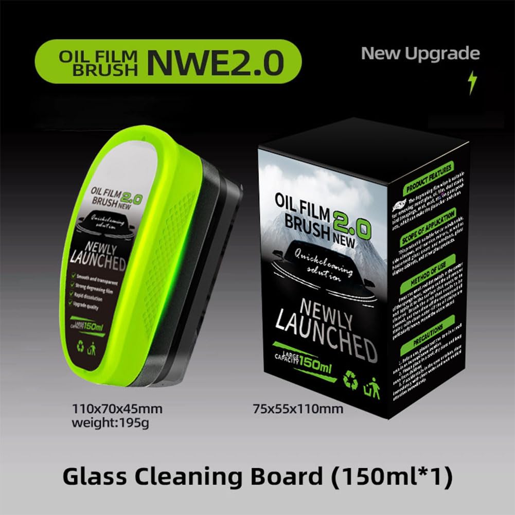 1Pc Oil Film Brush 2.0, Clear Vision Glass Cleaner, Clearview Shield Clear Vision Windshield Cleaner, Car Windows (With extra liquid)