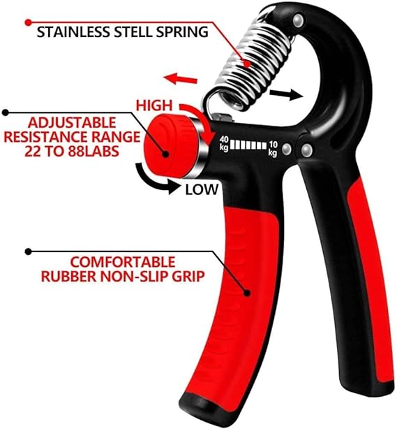 Hand Grip Strengthener Adjustable Resistance Wrist Strengthener Forearm Gripper Hand Workout Squeezer Grip Strength Trainer Without Counter (Random colour) Made in China