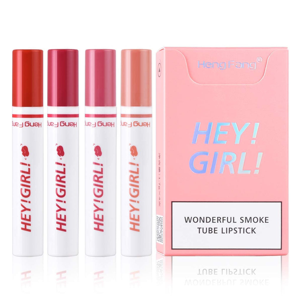 4-in-1 Trending Lipstick Set – Cigarette-Shaped Matte Lipsticks, Long-Lasting, Easy to Apply, Non-Sticky &amp; Fade-Resistant Lip Gloss for Makeup Lovers
