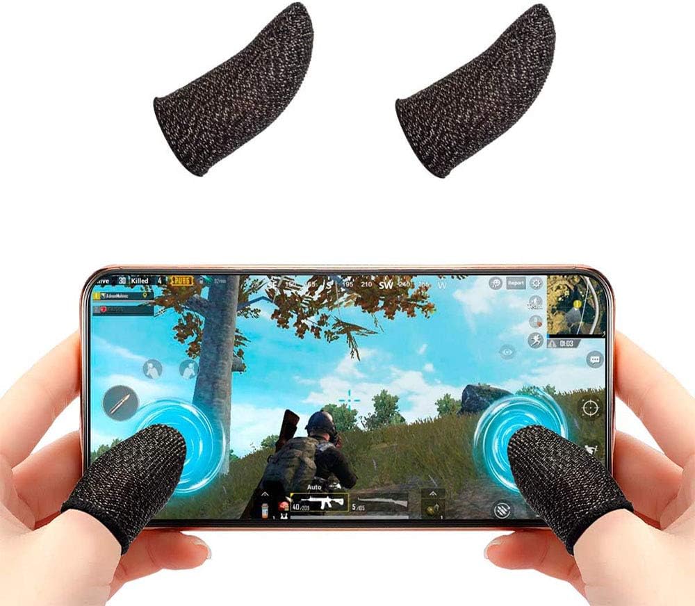 Premium Gaming Finger Sleeves Bundle -  Breathable, Anti-Sweat, Touch Screen-Friendly Thumb Gloves for PUBG &amp; Mobile Gaming