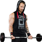 Black Gym Sleeveless Hood Tracksuit - Black Gym Sleeveless Hood Summer Tracksuit - Ready to Wear 2-Piece Set | Men's Sports &amp; Jogging Wear