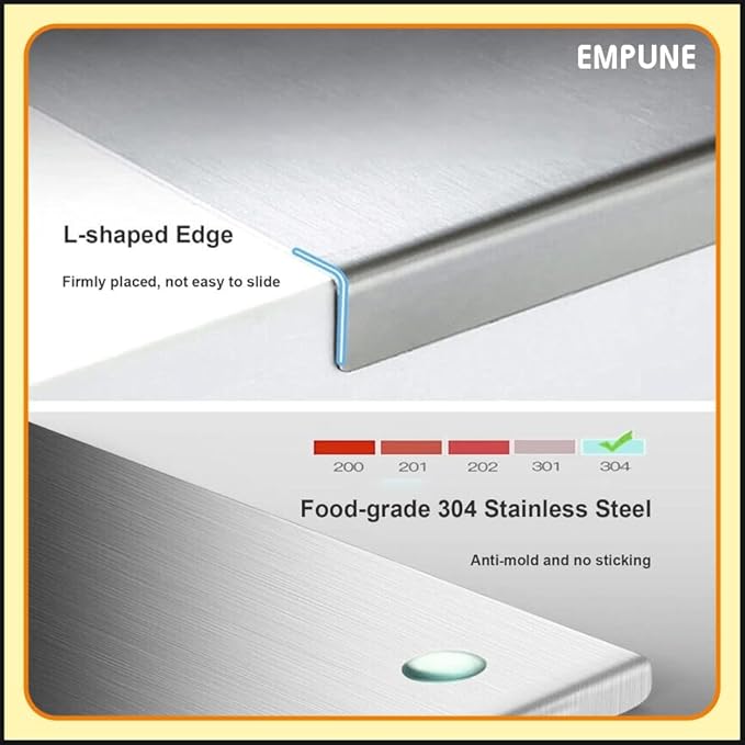 Stainless Steel Cutting Board! 🔪✨   Durable, hygienic, and easy to clean—perfect for all your chopping needs. A must-have for any chef! - Size: 41x33Cm