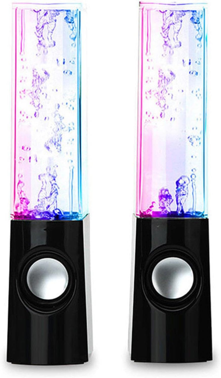 Water Dancing LED Speakers – Colorful Fountain Music Speaker with 3D Sound | USB Powered Portable Desktop Speaker (Random Color)