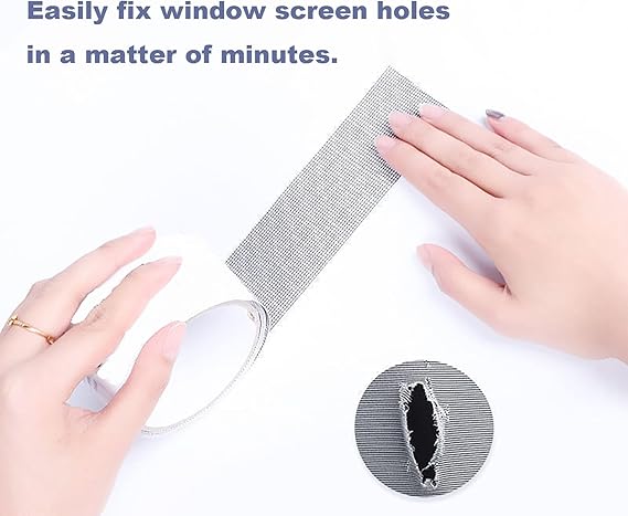 Mesh Roll Tape Window Screen Repair Patch – Strong Self-Adhesive Fiberglass Mesh, Easy DIY Screen Repair Tape for Windows &amp; Doors (2 Meter)