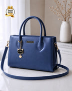 Charles And Keith 2 Zipper Bag Leatherette Handbag With Small Cat Charm And Detachable Shoulder Strap