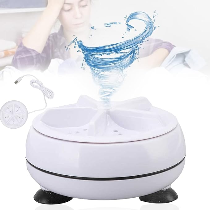 Portable USB Travel Washer | Ultrasonic Rotating Turbine Washing Machine for Socks Underwear Dishes Clothes