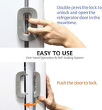Child Safety Refrigerator Lock – Self-Adhesive Fridge &amp; Freezer Door Lock with Double Safety Button – Easy One-Hand Use
