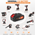 Universal 21V Lithium-Ion Battery Pack for Cordless Power Tools | Rechargeable High-Capacity Battery