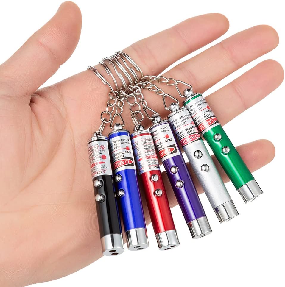 Pack of 10 Laser LED Light with Key Chain | Mulituse Laser Pointer (random color)