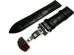 Ewatch Accessories Genuine Leather Watch Band Strap Fits 1853 Black Deployment Buckle-13