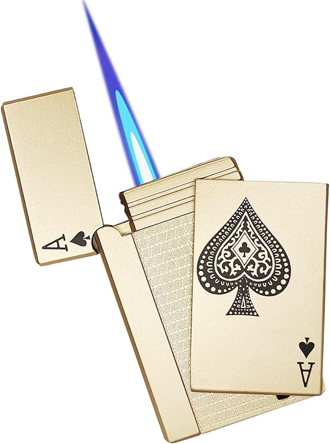 Jet Torch Playing Card Lighter, Green Flame Ace Card Lighter Windproof Refillable Lighter Playing Cards Cool Design (Metal Body) random color