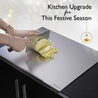 Stainless Steel Cutting Board! 🔪✨   Durable, hygienic, and easy to clean—perfect for all your chopping needs. A must-have for any chef! - Size: 41x33Cm
