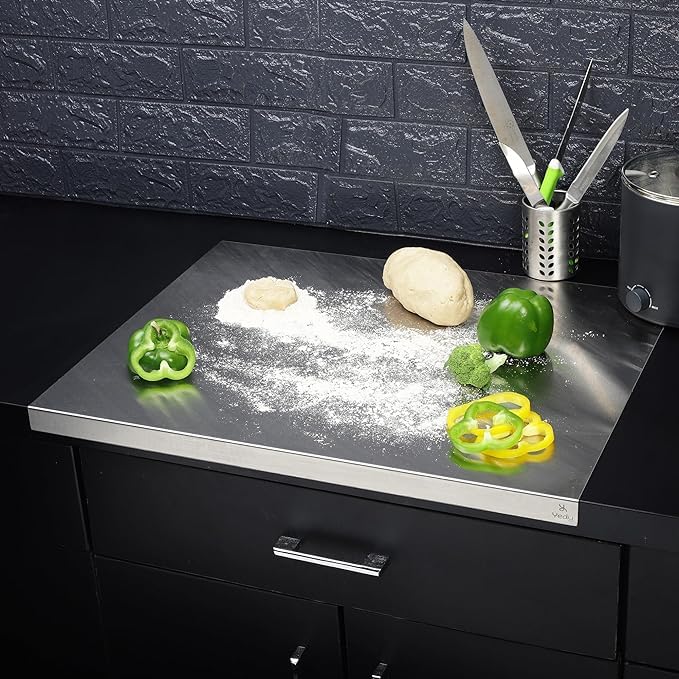 Stainless Steel Cutting Board! 🔪✨   Durable, hygienic, and easy to clean—perfect for all your chopping needs. A must-have for any chef! - Size: 41x33Cm