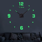 Wooden Numbers Wall Clocks Round Dial only Glow in The Dark Clock Wall for Living Decor Modern Decorative
