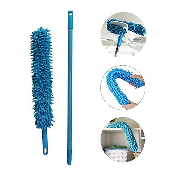 Micro Fiber Fan Duster Flexible Duster With Telescopic Stainless Steel Handle for Fan Cleaning Specially (random color)