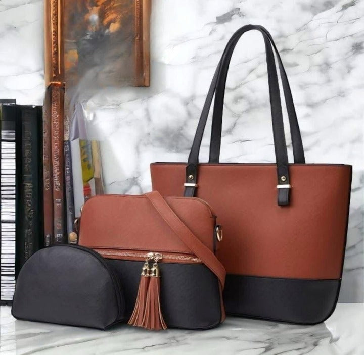 3 Piece Tote Handbag Elegant Design Premium Quality Smooth Finish Easy Carry For Daily Fashion Needs
