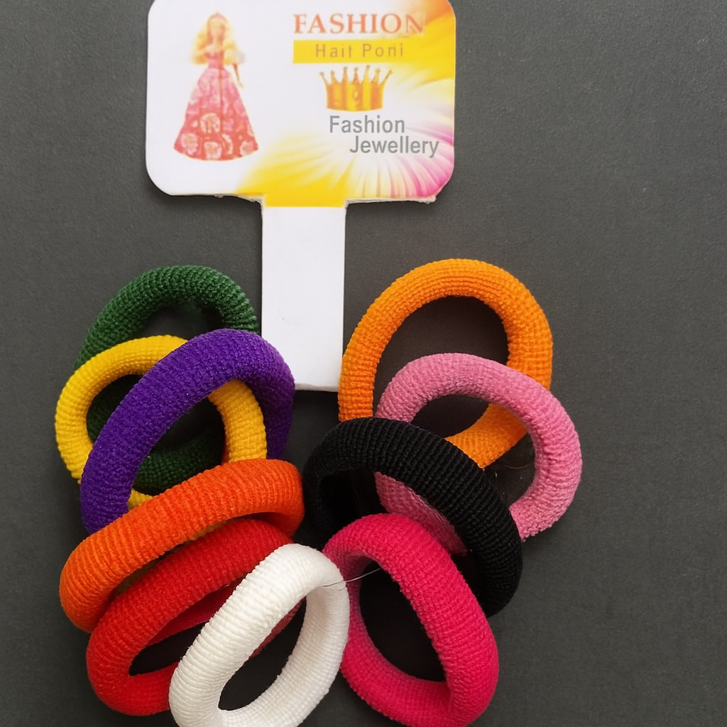 Pack Of 8 Hair Poni Set – Durable And Stylish Black And Multicolor Hair Bands For Women And Girls – Strong Elastic, Comfortable, And Everyday Use
