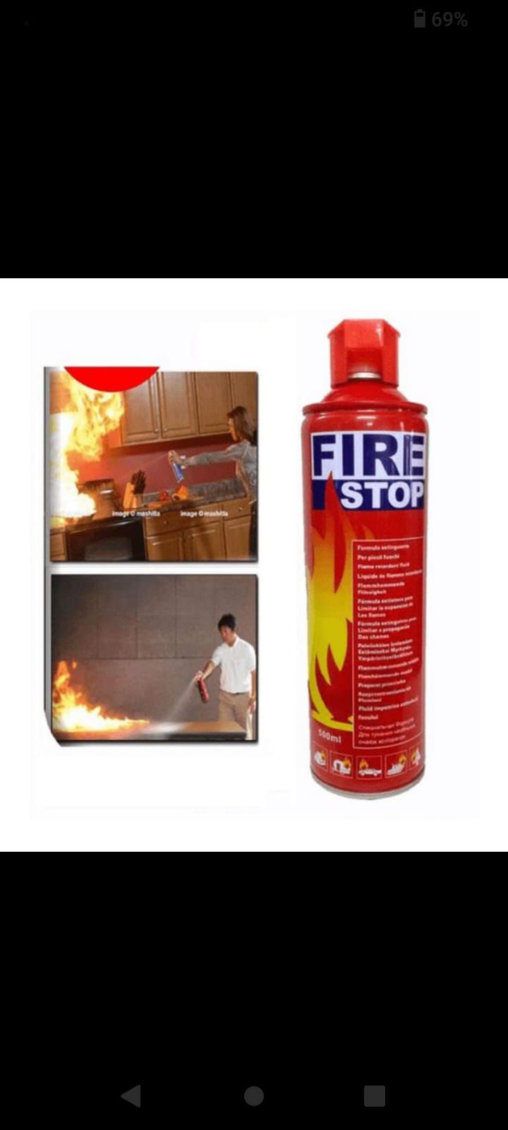 Fire Stop Emergency Flame Retardant Spray – Portable Mini Fire Extinguisher for Car, Home & Camping (500ml)