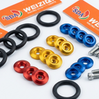 Motorcycle Fancy Chain Cover Bolts with Washer 4 Pcs Set – Red, Golden, Blue
