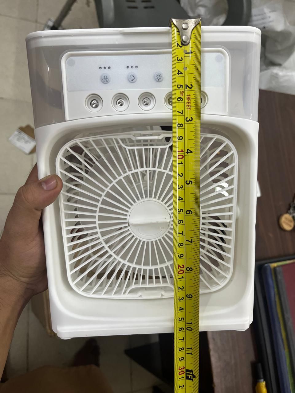 Portable Air Conditioner Fan: USB Electric Fan with LED Night Light, Fine Mist Water, and Humidifier Function | Led Night Light Water Mist - 10inch (Random Color)