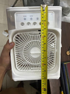 Portable Air Conditioner Fan: USB Electric Fan with LED Night Light, Fine Mist Water, and Humidifier Function | Led Night Light Water Mist - 10inch (Random Color)