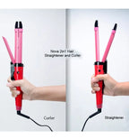 2-in-1 Nova Hair Straightener and Curler – Dual-Use Styling Tool with Quick Heat-Up Technology, Ceramic Plates for Smooth Straightening &amp; Effortless Curls Model-NH-2009 – Portable, Lightweight, Ideal for Home or Travel Use
