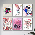 Set of 6 Fashion & Empowerment Wall Art Frames – 8x11" MDF with Sticky Backing