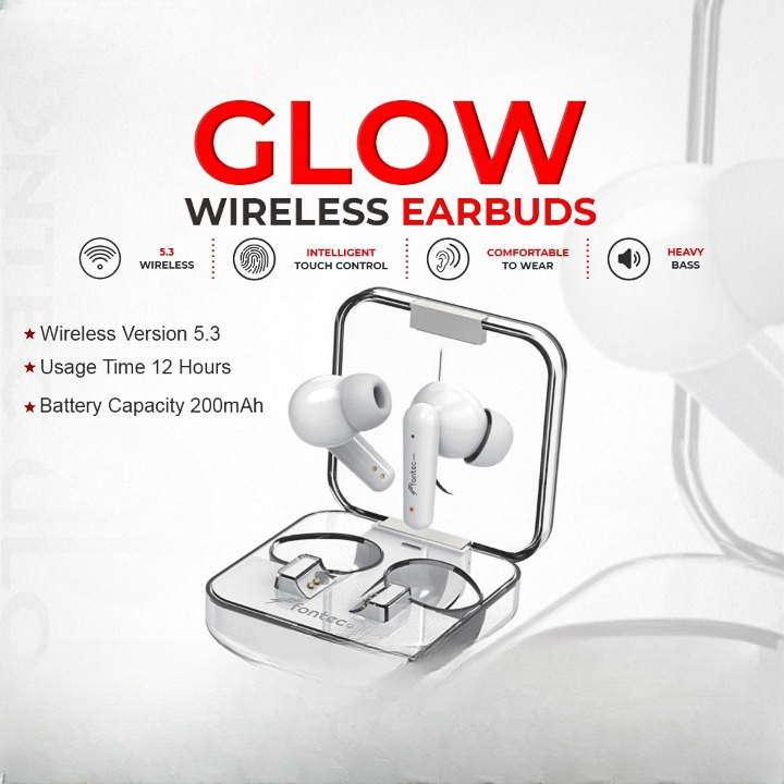 Fontec Glow Airbuds – ENC Gaming Wireless Earbuds with Deep Bass & LED Display