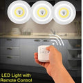 LED Cabinet Light Remote Control Set – 3 Wireless Cell Operated Tap Lights with Dimming & 30 Mins Timer Modes
