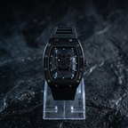 Luxury Non-Waterproof Skull Skeleton Concept Watch – Bold Tonneau Case with Sporty Silicone Strap (Without Box)