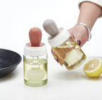 Oil Dispenser Bottle With Silicone Brush 2 In 1 Cooking Oil Tank And Basting Brush Heat Resistant Glass Oil Brush Bottle (Random Color)