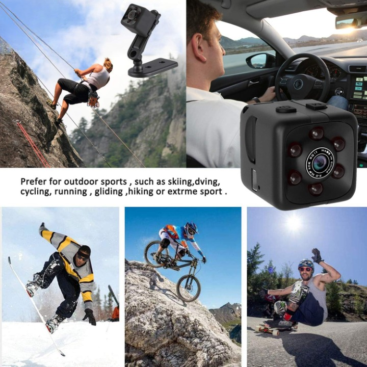 SQ6 Mini Spy Camera – HD Portable High Quality Security Camera with Night Vision & Two Stand Holders