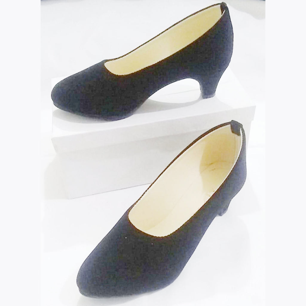 Ladies Velvet Pump Shoes – Comfortable 2 Inch Heel Casual & Party Wear Stylish Coat Pumps for Women