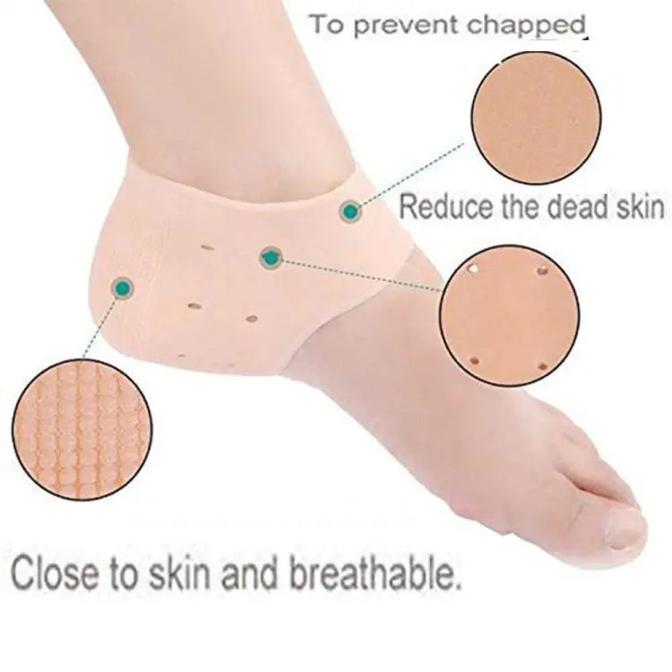 Pair of half Heel Pain Anti Crack Silicone Set - Anti Crack  For Pain Relief Unisex With Box