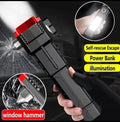 High Power LED Torch Light Rechargeable Flashlight With Tactical Hammer And Power Bank Providing Strong Brightness (Random Color)